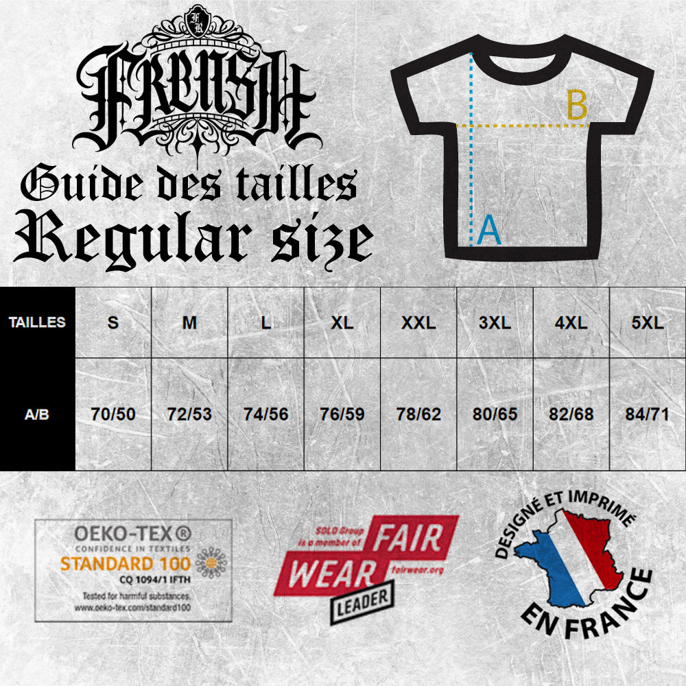 T-Shirt Frensh Noir manches courtes | Coupe Regulière | Logos colors variation