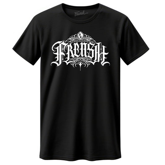 T-Shirt Frensh Noir Unisexe manches courtes | Coupe Regulière | Logo Classic Tattoo