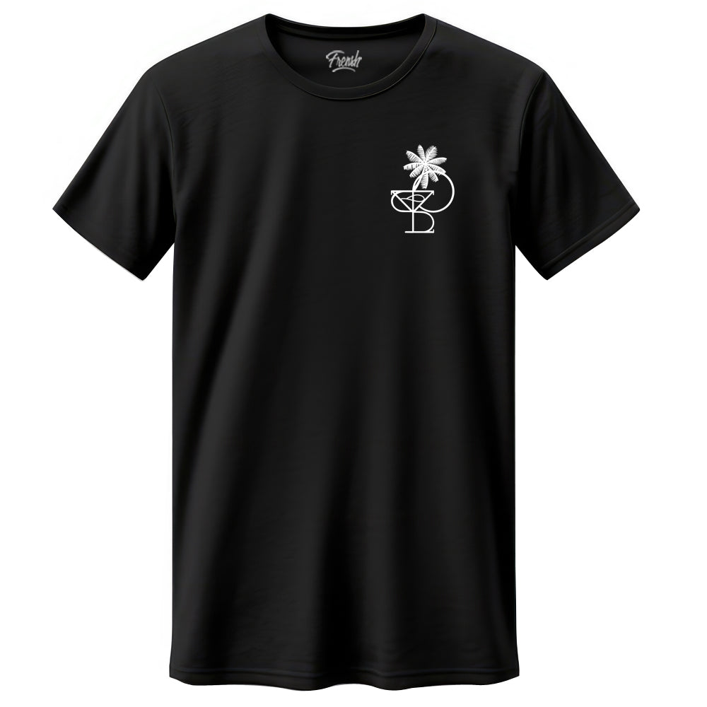 T-Shirt Frensh Noir Unisexe manches courtes | Coupe Regulière | Coeur et dos Hache 2 tatouage by Stylo