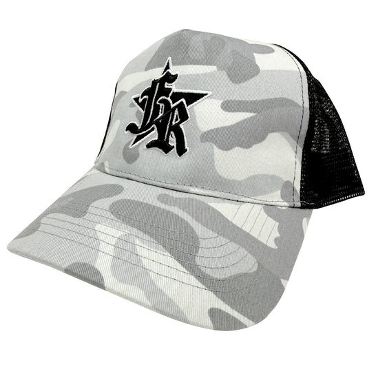 Frensh - Truck Cap Casquette Camouflage urbain noir et blanc | Logo brodé 3D | taille réglable